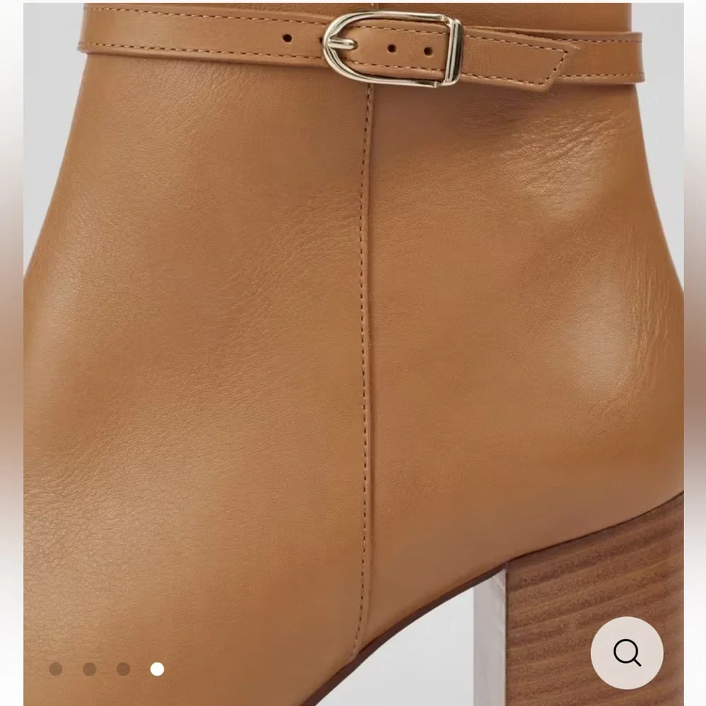 LK BENNETT Bryony Camel Leather Belted Ankle Boots 39 US 9 new $675.00